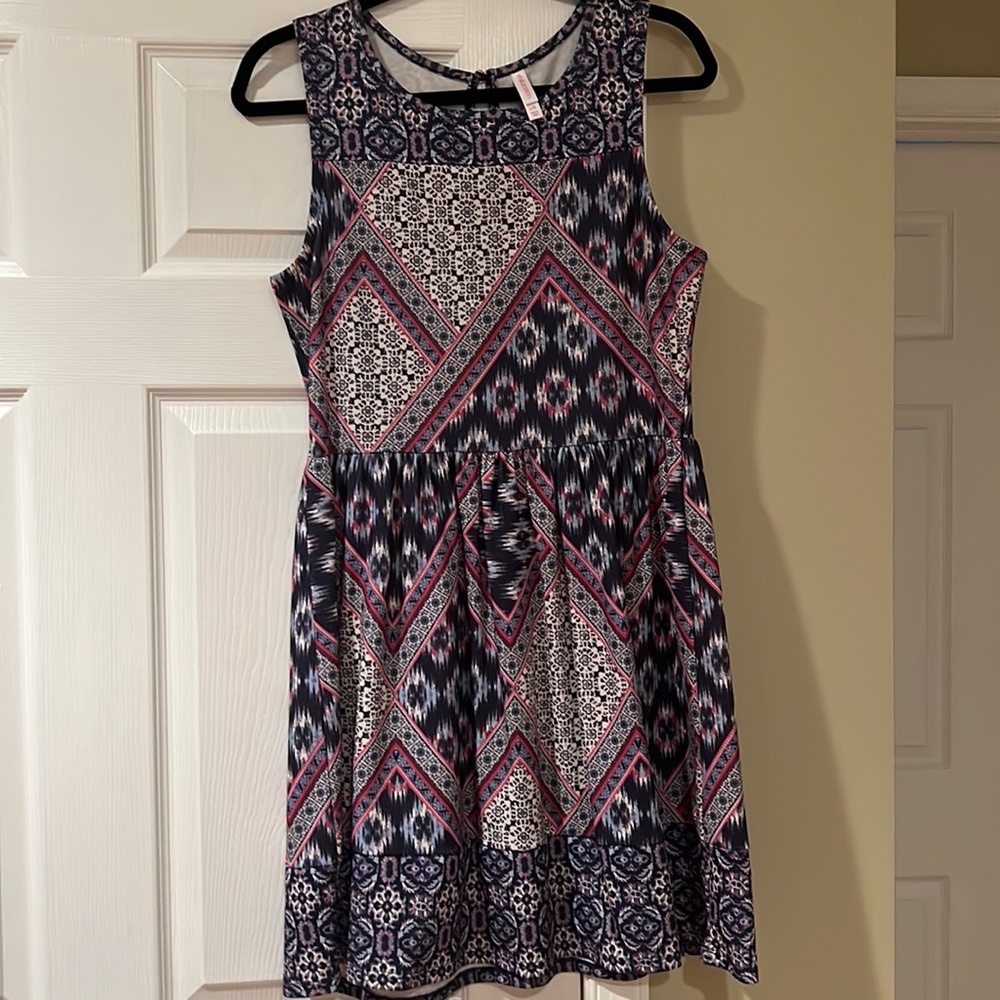 Printed fit and flare dress